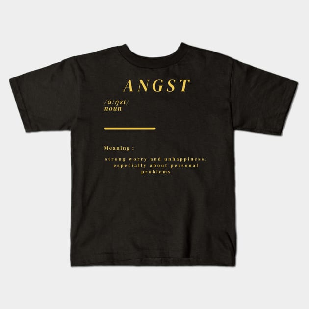 Word Angst Kids T-Shirt by Ralen11_